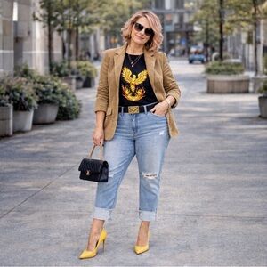 Levi Strauss Signature Womens Tan Corduroy Button Blazer Jacket Size XL